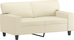 vidaXL - Tweezitsbank - 120 - cm - kunstleer - crèmekleurig