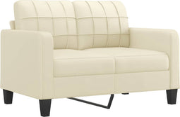 vidaXL - Tweezitsbank - 120 - cm - kunstleer - crèmekleurig