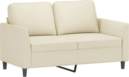 vidaXL - Tweezitsbank - 120 - cm - kunstleer - crèmekleurig