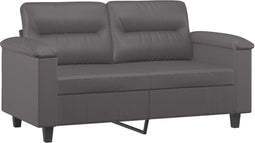 vidaXL - Tweezitsbank - 120 - cm - kunstleer - grijs