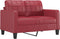 vidaXL - Tweezitsbank - 120 - cm - kunstleer - wijnrood