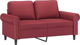 vidaXL - Tweezitsbank - 120 - cm - kunstleer - wijnrood
