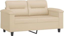 vidaXL - Tweezitsbank - 120 - cm - microvezelstof - crème