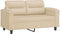 vidaXL - Tweezitsbank - 120 - cm - microvezelstof - crème