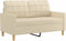 vidaXL - Tweezitsbank - 120 - cm - stof - crèmekleurig