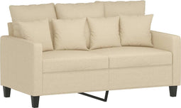 vidaXL - Tweezitsbank - 120 - cm - stof - crèmekleurig
