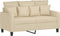 vidaXL - Tweezitsbank - 120 - cm - stof - crèmekleurig