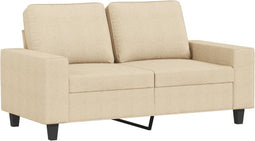 vidaXL - Tweezitsbank - 120 - cm - stof - crèmekleurig