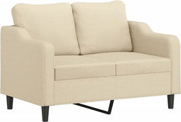 vidaXL - Tweezitsbank - 120 - cm - stof - crèmekleurig