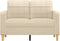 vidaXL - Tweezitsbank - 120 - cm - stof - crèmekleurig