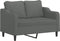 vidaXL - Tweezitsbank - 120 - cm - stof - donkergrijs