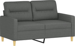 vidaXL - Tweezitsbank - 120 - cm - stof - donkergrijs