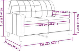 vidaXL - Tweezitsbank - 120 - cm - stof - donkergrijs