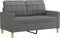 vidaXL - Tweezitsbank - 120 - cm - stof - donkergrijs
