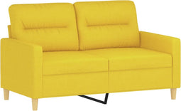 vidaXL - Tweezitsbank - 120 - cm - stof - lichtgeel