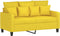 vidaXL - Tweezitsbank - 120 - cm - stof - lichtgeel