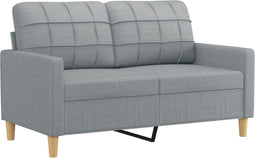 vidaXL - Tweezitsbank - 120 - cm - stof - lichtgrijs
