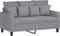 vidaXL - Tweezitsbank - 120 - cm - stof - lichtgrijs