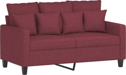 vidaXL - Tweezitsbank - 120 - cm - stof - wijnrood