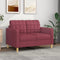 vidaXL - Tweezitsbank - 120 - cm - stof - wijnrood
