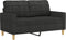 vidaXL - Tweezitsbank - 120 - cm - stof - zwart