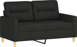 vidaXL - Tweezitsbank - 120 - cm - stof - zwart