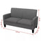 vidaXL - Tweezitsbank - 135x65x76 - cm - donkergrijs