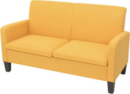 vidaXL - Tweezitsbank - 135x65x76 - cm - geel