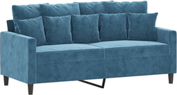 vidaXL - Tweezitsbank - 140 - cm - fluweel - blauw