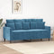 vidaXL - Tweezitsbank - 140 - cm - fluweel - blauw