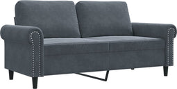 vidaXL - Tweezitsbank - 140 - cm - fluweel - donkergrijs