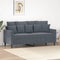 vidaXL - Tweezitsbank - 140 - cm - fluweel - donkergrijs