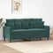 vidaXL - Tweezitsbank - 140 - cm - fluweel - donkergroen