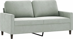 vidaXL - Tweezitsbank - 140 - cm - fluweel - lichtgrijs