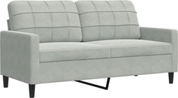 vidaXL - Tweezitsbank - 140 - cm - fluweel - lichtgrijs