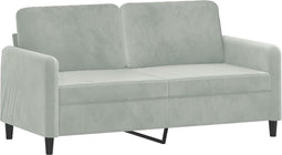 vidaXL - Tweezitsbank - 140 - cm - fluweel - lichtgrijs