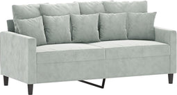 vidaXL - Tweezitsbank - 140 - cm - fluweel - lichtgrijs