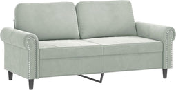 vidaXL - Tweezitsbank - 140 - cm - fluweel - lichtgrijs