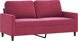vidaXL - Tweezitsbank - 140 - cm - fluweel - wijnrood