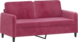 vidaXL - Tweezitsbank - 140 - cm - fluweel - wijnrood