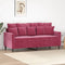 vidaXL - Tweezitsbank - 140 - cm - fluweel - wijnrood
