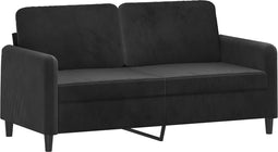 vidaXL - Tweezitsbank - 140 - cm - fluweel - zwart