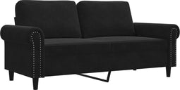 vidaXL - Tweezitsbank - 140 - cm - fluweel - zwart