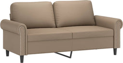 vidaXL - Tweezitsbank - 140 - cm - kunstleer - cappuccinokleurig