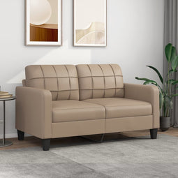 vidaXL - Tweezitsbank - 140 - cm - kunstleer - cappuccinokleurig