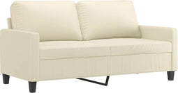 vidaXL - Tweezitsbank - 140 - cm - kunstleer - crèmekleurig