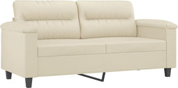 vidaXL - Tweezitsbank - 140 - cm - kunstleer - crèmekleurig