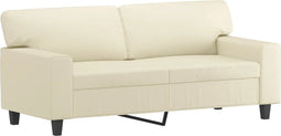 vidaXL - Tweezitsbank - 140 - cm - kunstleer - crèmekleurig