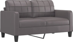 vidaXL - Tweezitsbank - 140 - cm - kunstleer - grijs