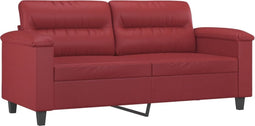 vidaXL - Tweezitsbank - 140 - cm - kunstleer - wijnrood